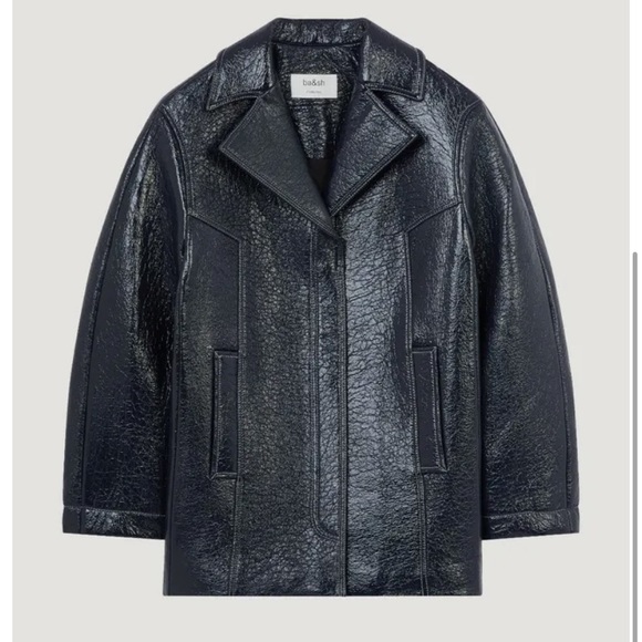 ba&sh Faux Leather Puffer Evening Jacket - Picture 9 of 9